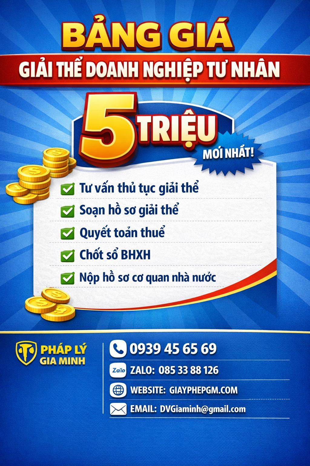 Bảng giá giải thể doanh nghiệp tư nhân tại Đà Nẵng minh bạch, tiết kiệm 