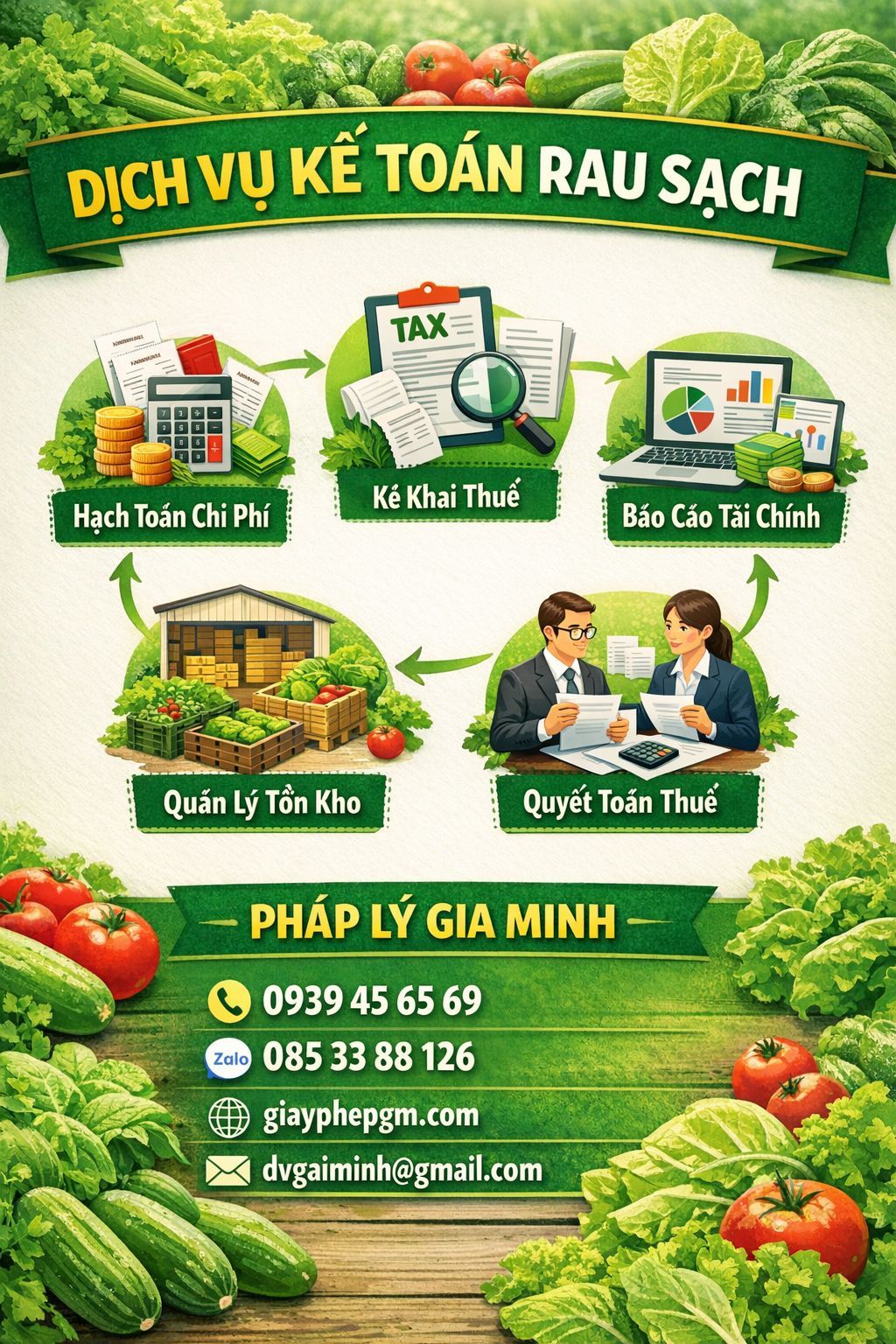 Dịch vụ hỗ trợ kê khai thuế cửa hàng rau sạch