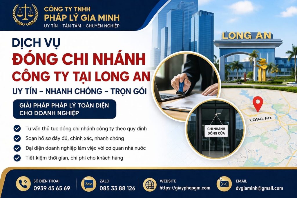 dịch vụ đóng chi nhánh công ty tại long an