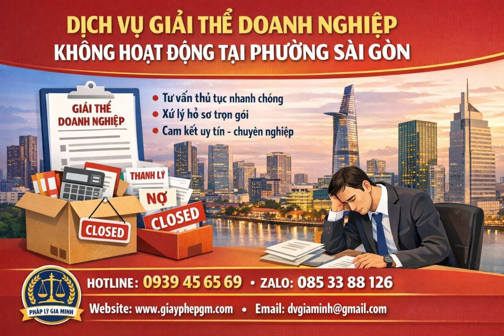 dịch vụ giải thể doanh nghiệp không hoạt động tại phường sài gòn