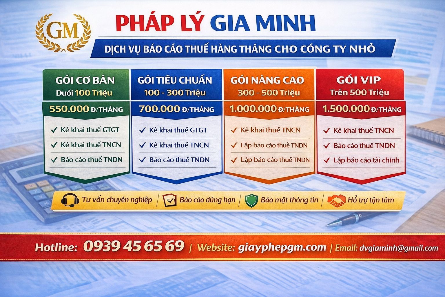 Dịch vụ kế toán thuế trọn gói tại Cần Thơ đáng tin cậy