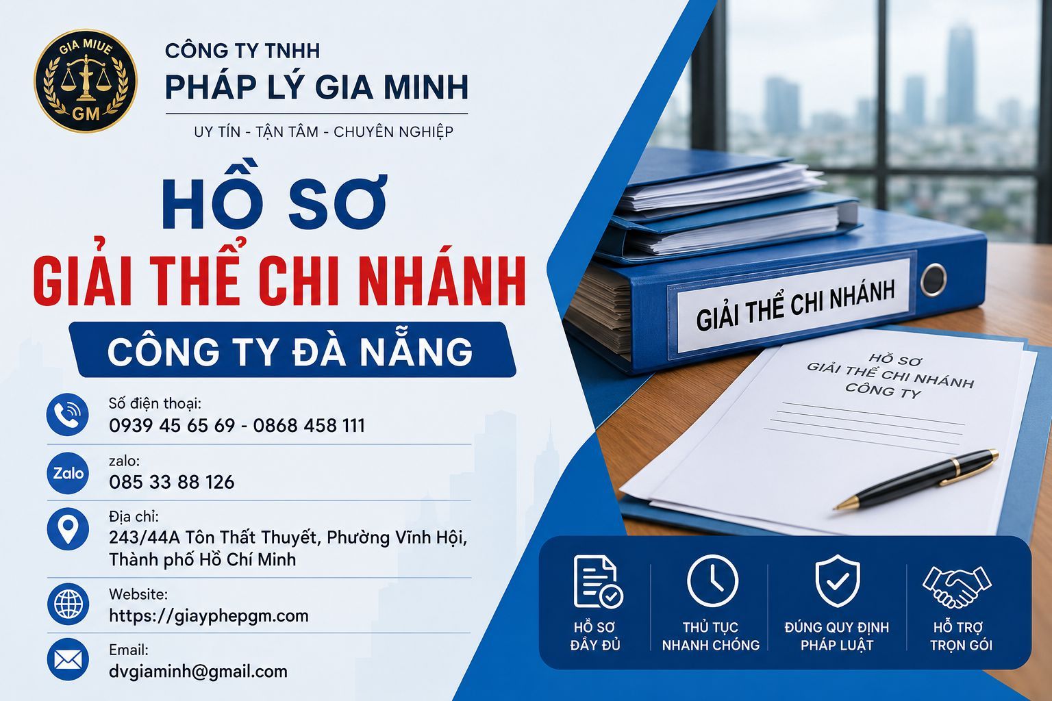 Hồ sơ giải thể chi nhánh công ty Đà Nẵng