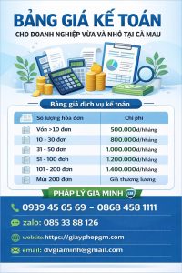 kế toán dịch vụ cho công ty vừa và nhỏ tại cà mau