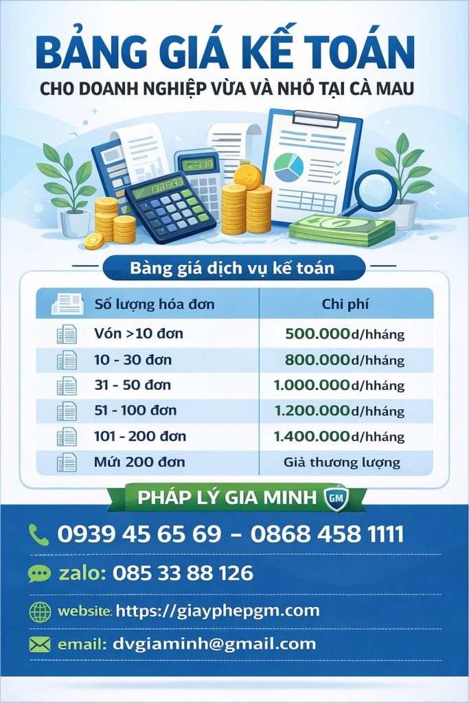 kế toán dịch vụ cho công ty vừa và nhỏ tại cà mau
