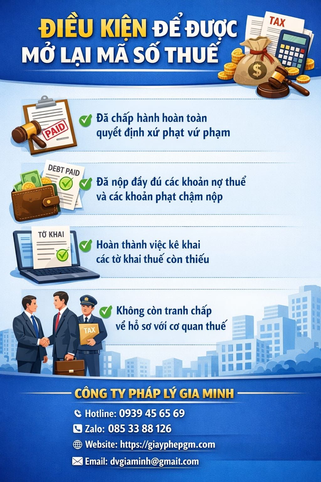 Kích hoạt lại mã số thuế