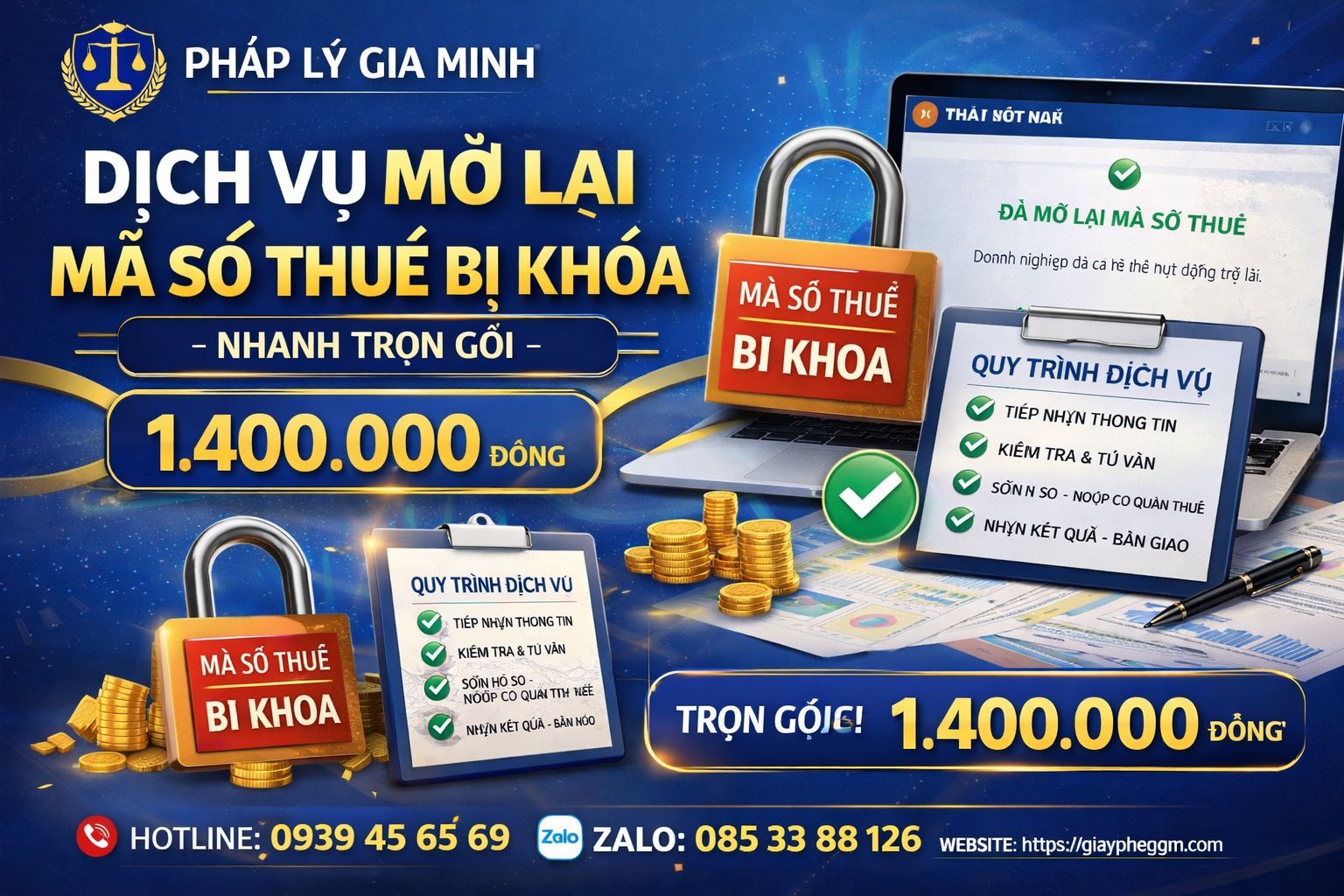 Mở khóa mã số thuế doanh nghiệp