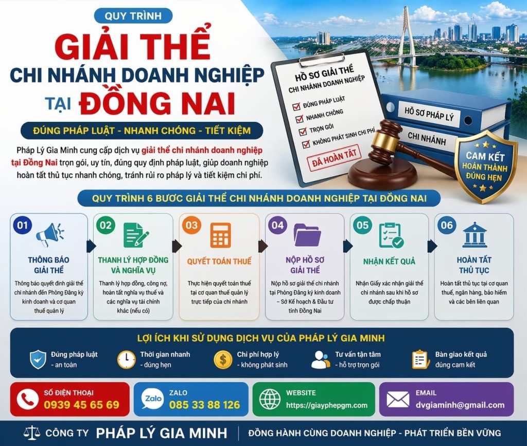 Quy trình giải thể chi nhánh công ty tại đồng nai
