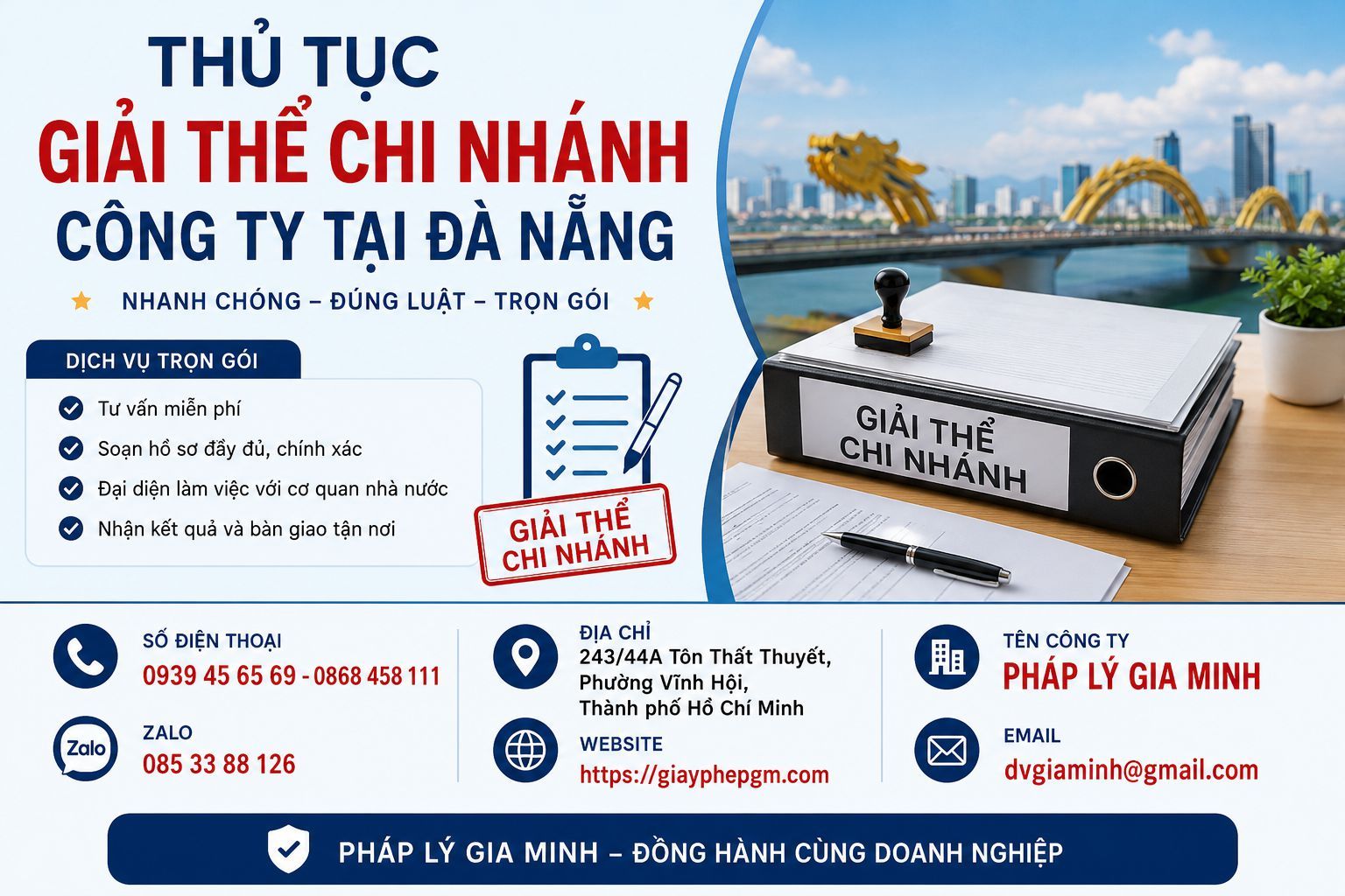 Thủ tục giải thể chi nhánh công ty tại Đà Nẵng