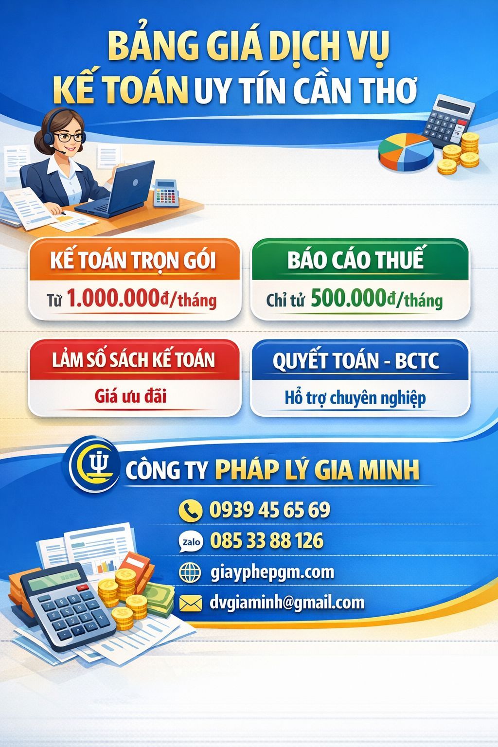Thuê kế toán ngoài tại Cần Thơ giá hợp lý