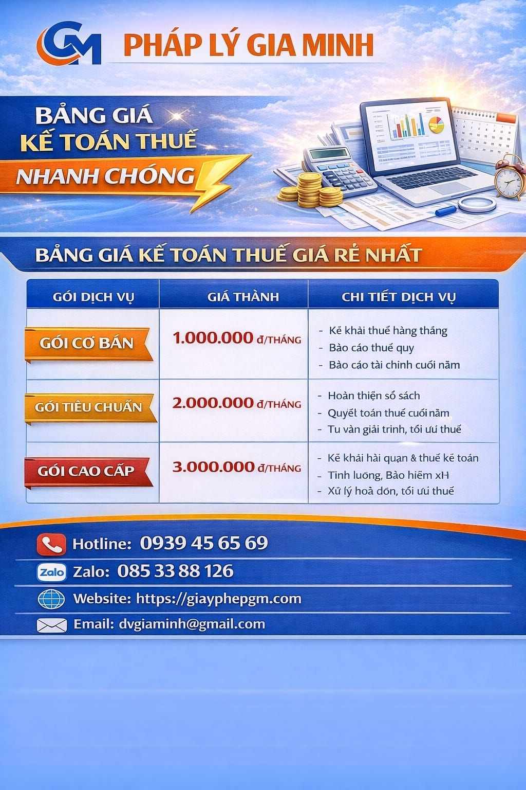 Báo giá dịch vụ kế toán tại Thái Nguyên