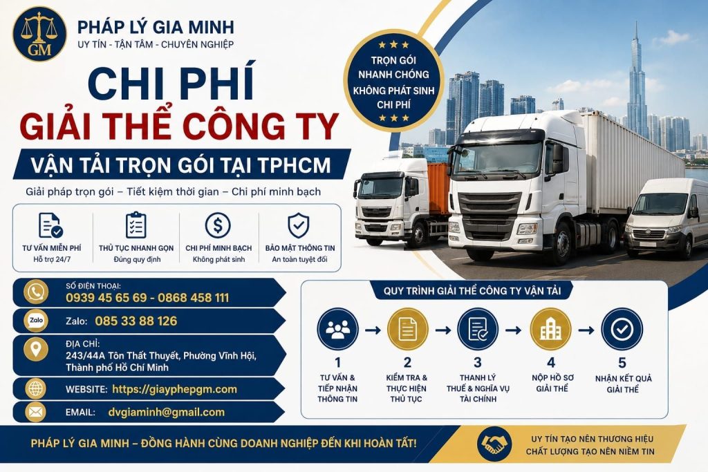 Chi phí giải thể công ty vận tải trọn gói tại TPHCM