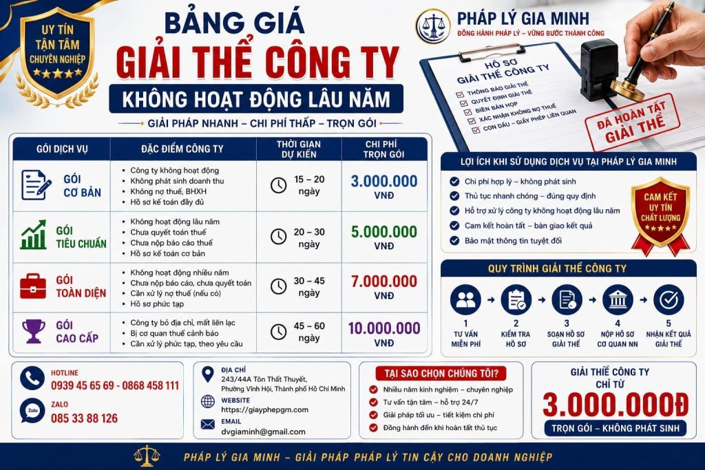 Dịch vụ giải thể công ty thực phẩm tại Đồng Tháp