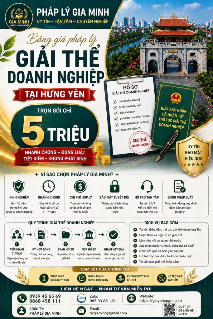 Dịch vụ giải thể hợp tác xã tại Hưng Yên
