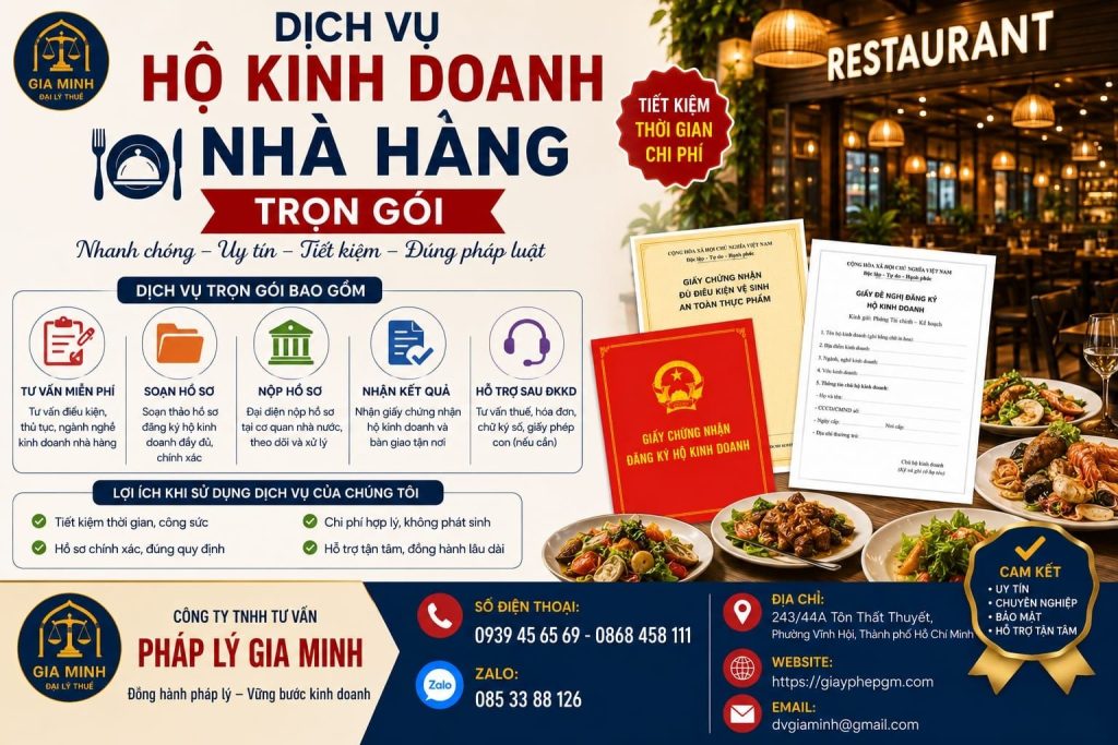 Dịch vụ hộ kinh doanh nhà hàng trọn gói