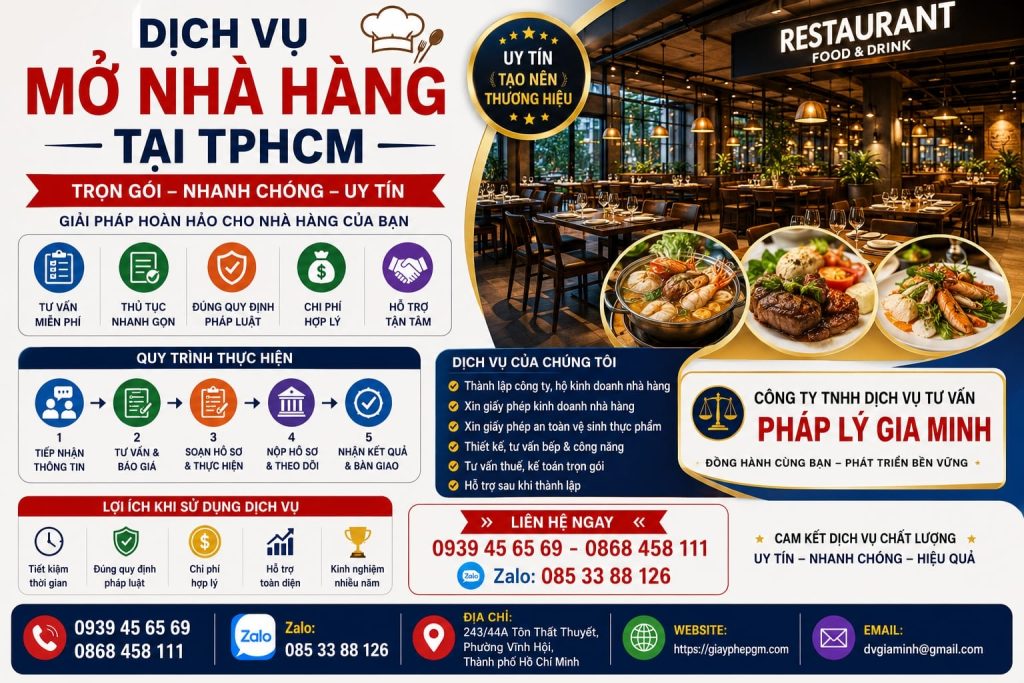 Dịch vụ mở nhà hàng tại TPHCM