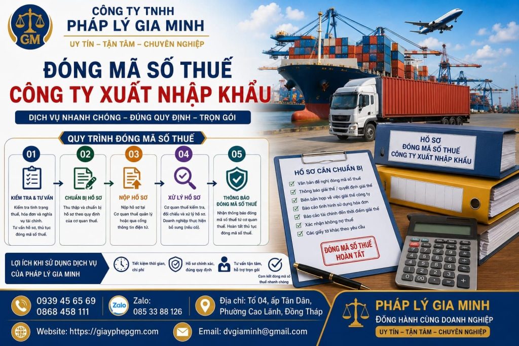 Đóng mã số thuế công ty xuất nhập khẩu