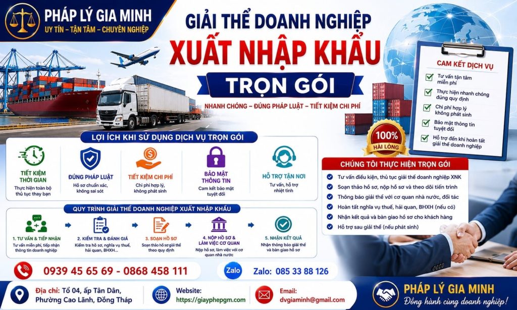 Giải thể doanh nghiệp xuất nhập khẩu trọn gói