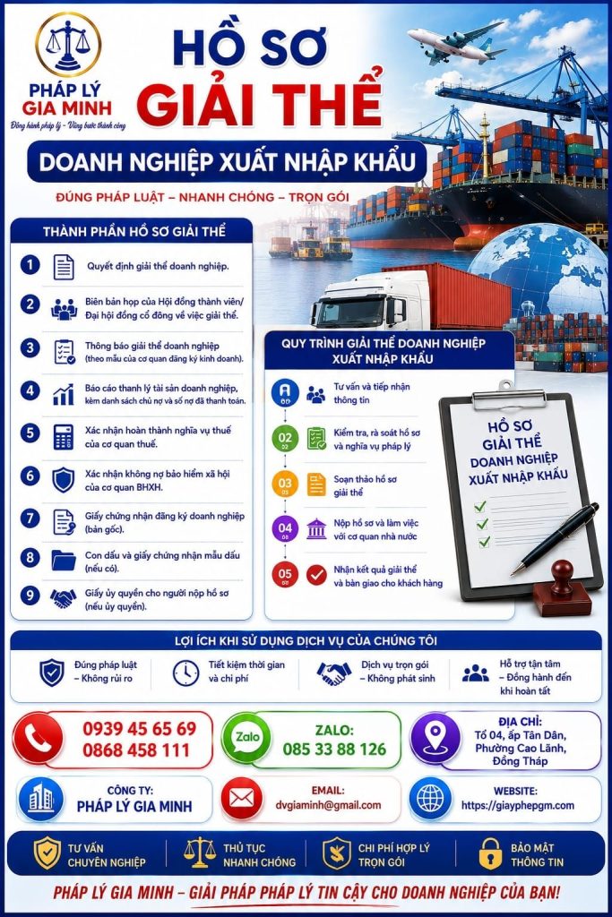 Hồ sơ giải thể doanh nghiệp xuất nhập khẩu