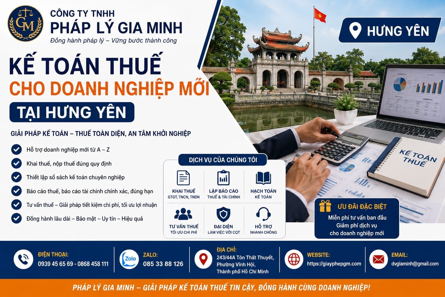 Kế toán thuế cho doanh nghiệp mới tại Hưng Yên