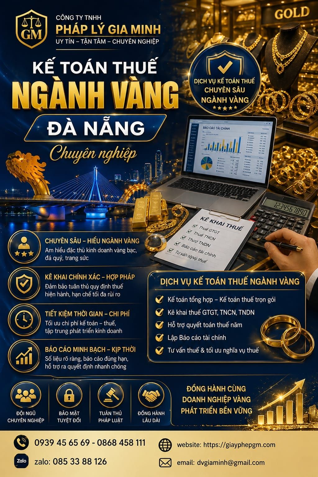 Kế toán doanh nghiệp kinh doanh vàng tại Đà Nẵng trọn gói