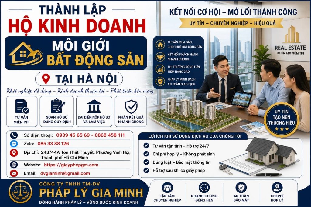 Thành lập hộ kinh doanh môi giới bất động sản tại Hà Nội