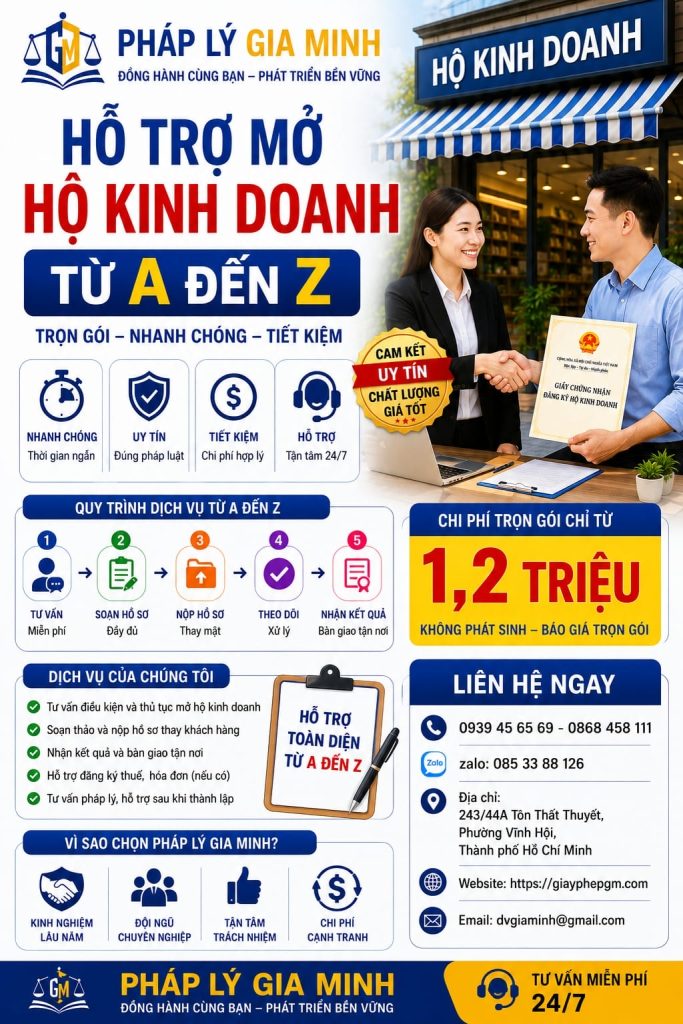Thành lập hộ kinh doanh vật liệu xây dựng tại TPHCM