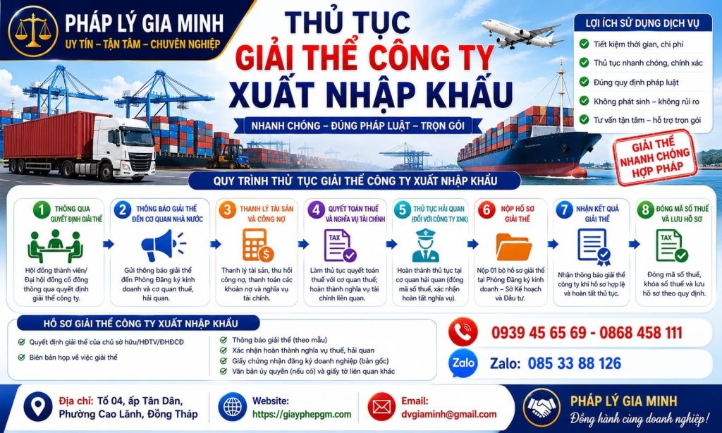 Thủ tục giải thể công ty xuất nhập khẩu