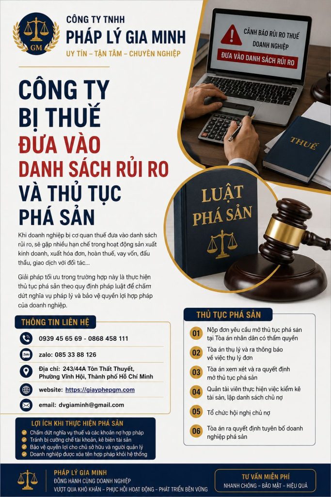 Công Ty Bị Thuế Đưa Vào Danh Sách Rủi Ro Và Thủ Tục Phá Sản