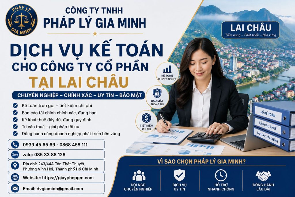 Dịch vụ kế toán cho công ty cổ phần tại Lai Châu