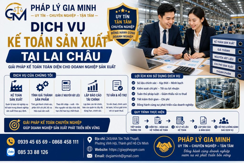 Dịch vụ kế toán sản xuất tại Lai Châu