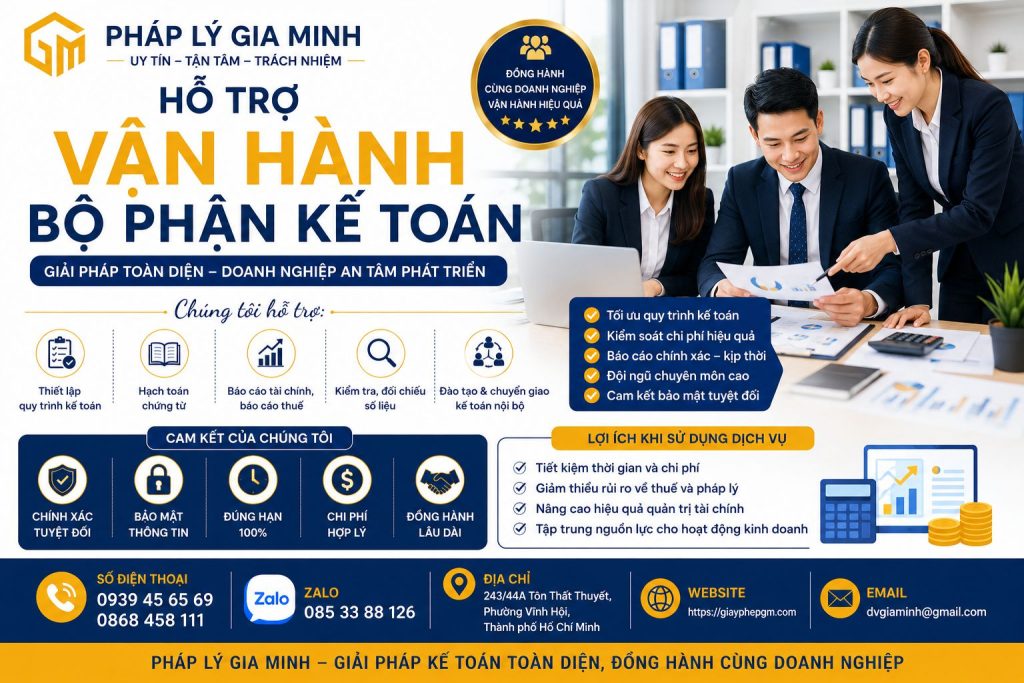 Hỗ trợ vận hành bộ phận kế toán