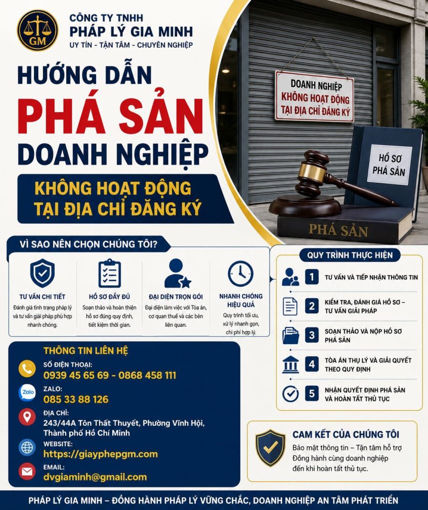 Hướng Dẫn Phá Sản Doanh Nghiệp Không Hoạt Động Tại Địa Chỉ Đăng Ký