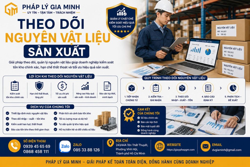 Theo dõi nguyên vật liệu sản xuất