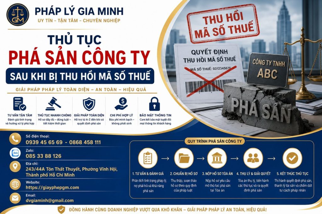 Thủ Tục Phá Sản Công Ty Sau Khi Bị Thu Hồi Mã Số Thuế