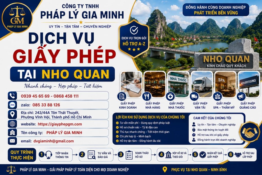 Dịch vụ giấy phép tại Nho Quan