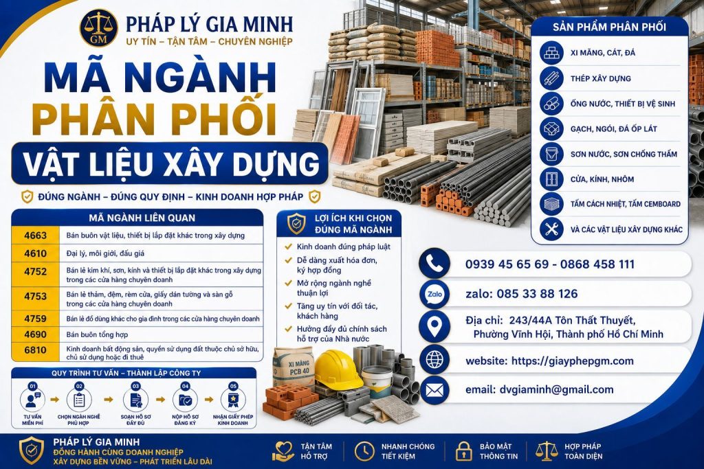 Mã Ngành Phân Phối Vật Liệu Xây Dựng