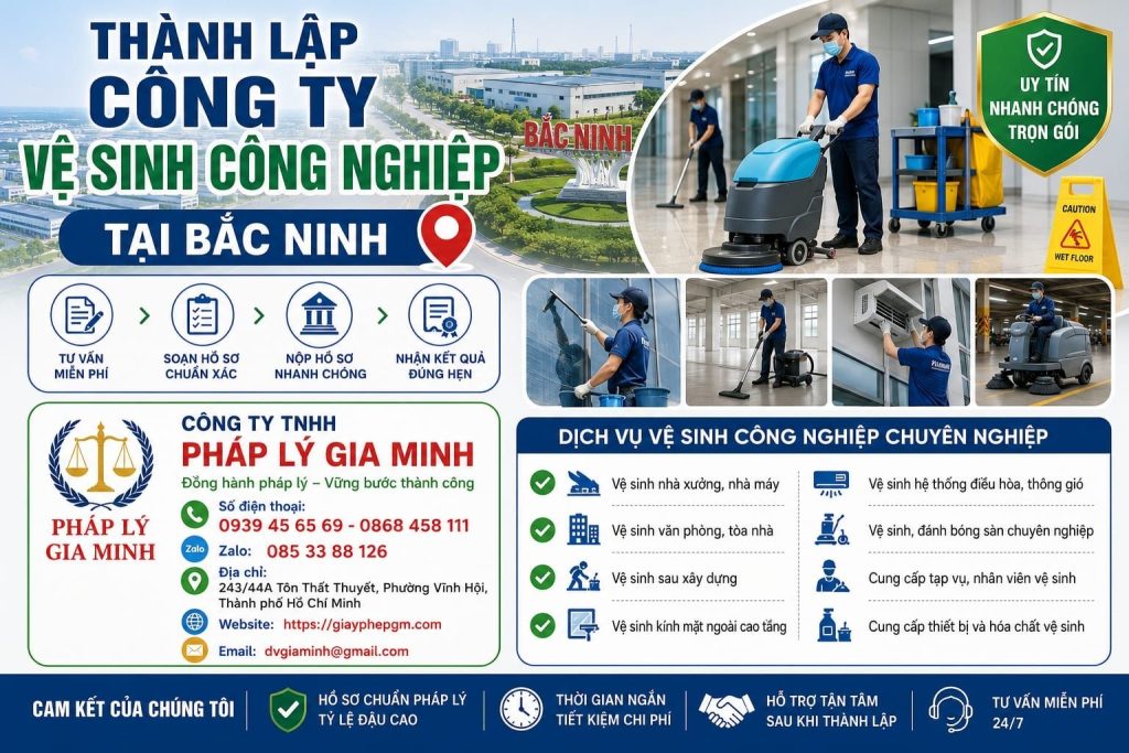 Thành lập công ty vệ sinh công nghiệp tại Bắc Ninh và cách xây dựng dịch vụ chuyên nghiệp 1 Thành Lập Công Ty Vệ Sinh Công Nghiệp Tại Bắc Ninh