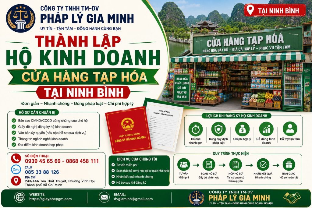 Thành lập hộ kinh doanh cửa hàng tạp hóa tại Ninh Bình