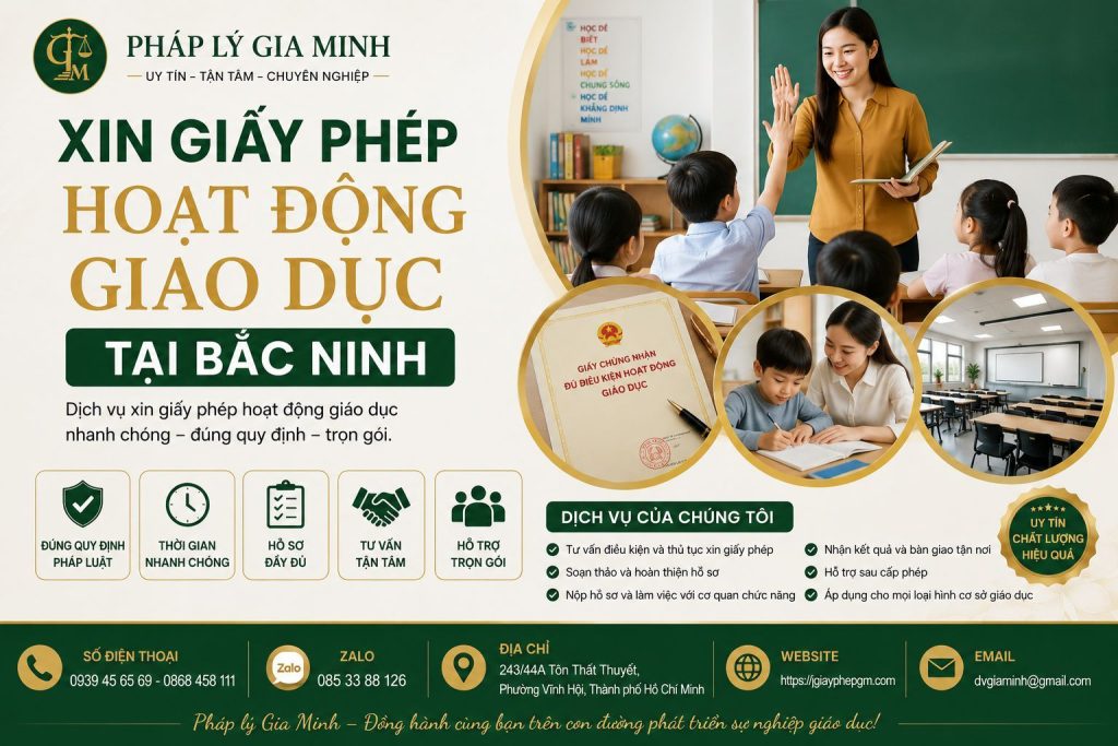 Xin Giấy Phép Hoạt Động Giáo Dục Tại Bắc Ninh