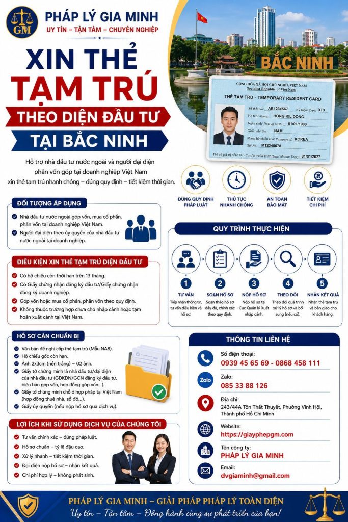 Xin thẻ tạm trú theo diện đầu tư tại Bắc Ninh đúng thủ tục 1 Xin Thẻ Tạm Trú Theo Diện Đầu Tư Tại Bắc Ninh