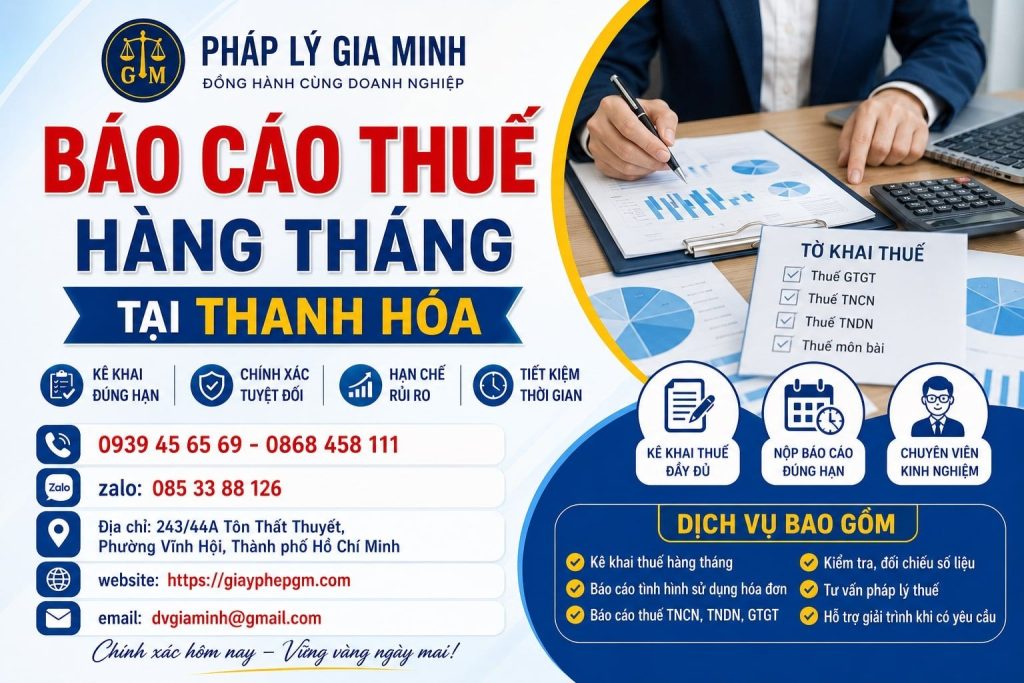 Báo Cáo Thuế Hàng Tháng Tại Thanh Hóa