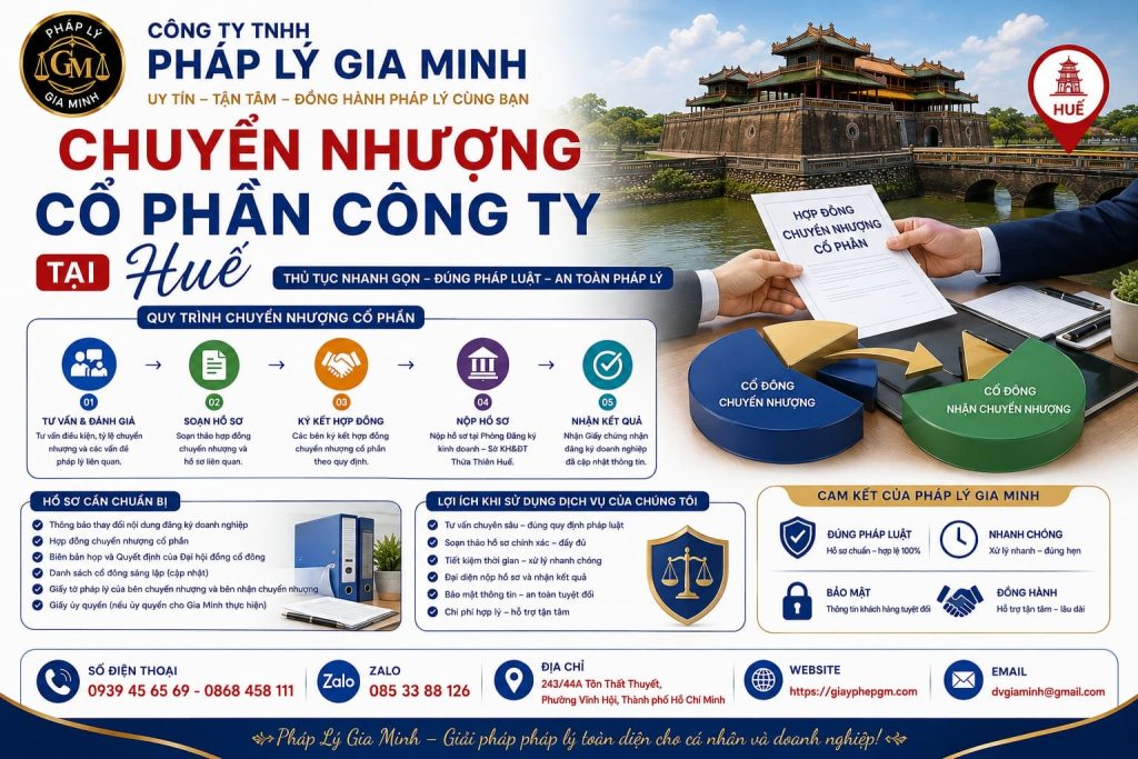 Chuyển nhượng cổ phần công ty tại Huế