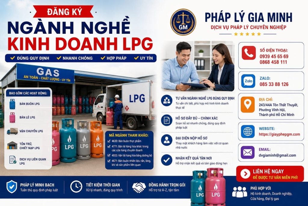 Đăng ký ngành nghề kinh doanh LPG – Chọn đúng phạm vi để tránh bổ sung nhiều lần 1 Đăng ký ngành nghề kinh doanh LPG