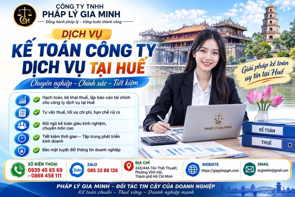 Dịch vụ kế toán công ty dịch vụ tại Huế