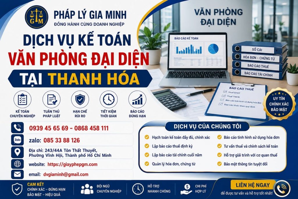 Dịch Vụ Kế Toán Văn Phòng Đại Diện Tại Thanh Hóa