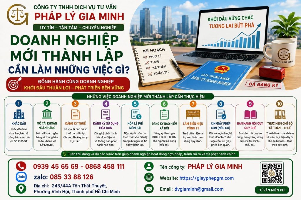 Doanh nghiệp mới thành lập cần làm những việc gì