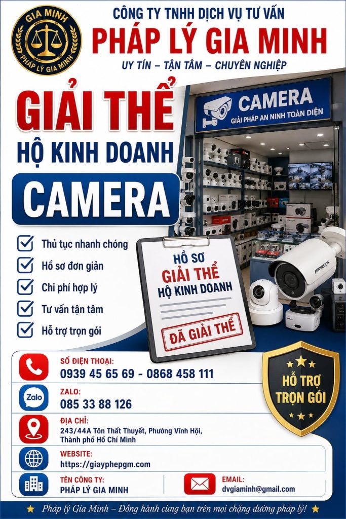 Giải thể hộ kinh doanh camera