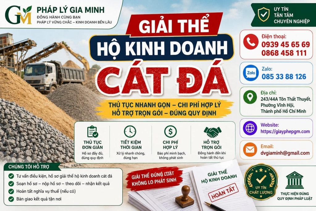 Giải thể hộ kinh doanh cát đá