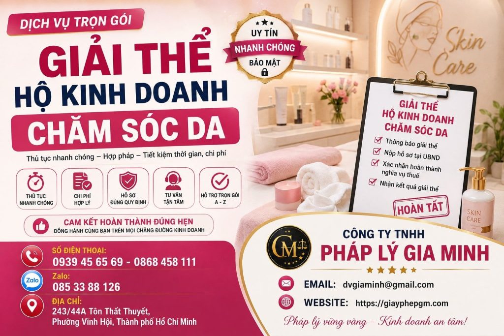 Giải thể hộ kinh doanh chăm sóc da – Chốt liệu trình, khách hàng và thiết bị trước khi dừng hoạt động 1 Giải thể hộ kinh doanh chăm sóc da
