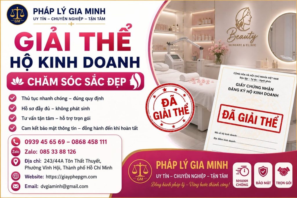Giải thể hộ kinh doanh chăm sóc sắc đẹp